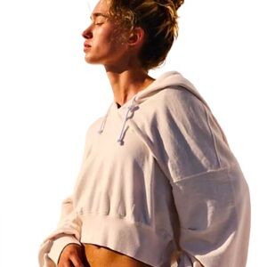 NWOT Free People Movement Playbook Creme Hoodie Size M